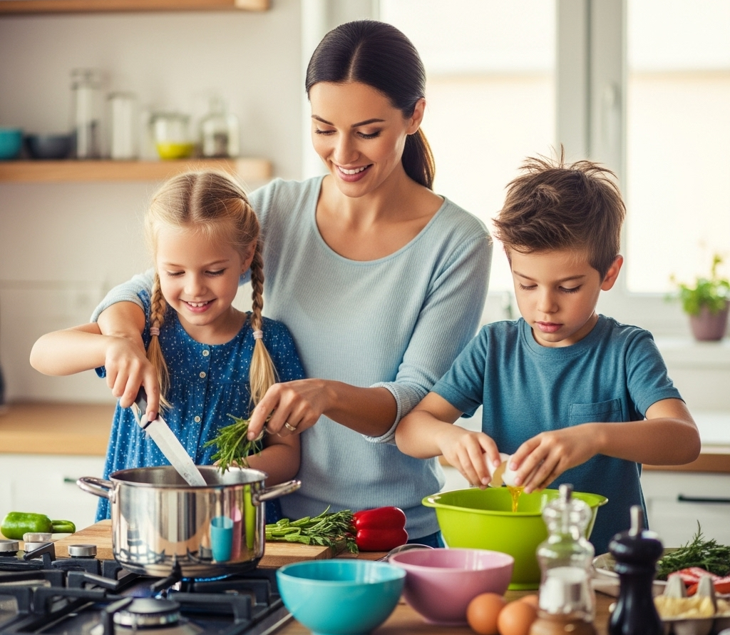 Canada Grocery Rebate June 2025: Exact Payment Dates, Amounts & Who Qualifies Revealed 2 A happy mother and kids cooking dinner together