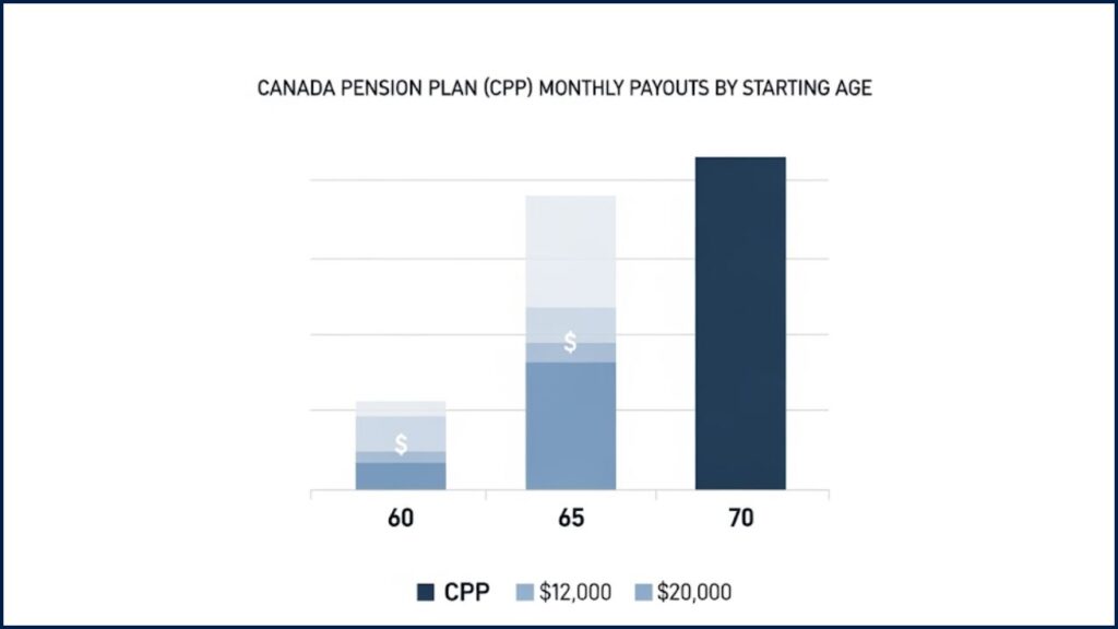 $1,764 CPP Payment Boost Coming in June 2025 – Check If You’re Eligible & When You’ll Get It 3 CPP benefit comparison by age and contribution years