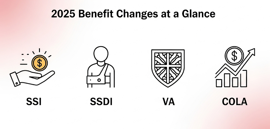 Social Security, SSI, SSDI, and VA Benefits 2025: Exact Payment Dates and Amounts Just Announced! 3 SSI, SSDI, VA, and COLA changes