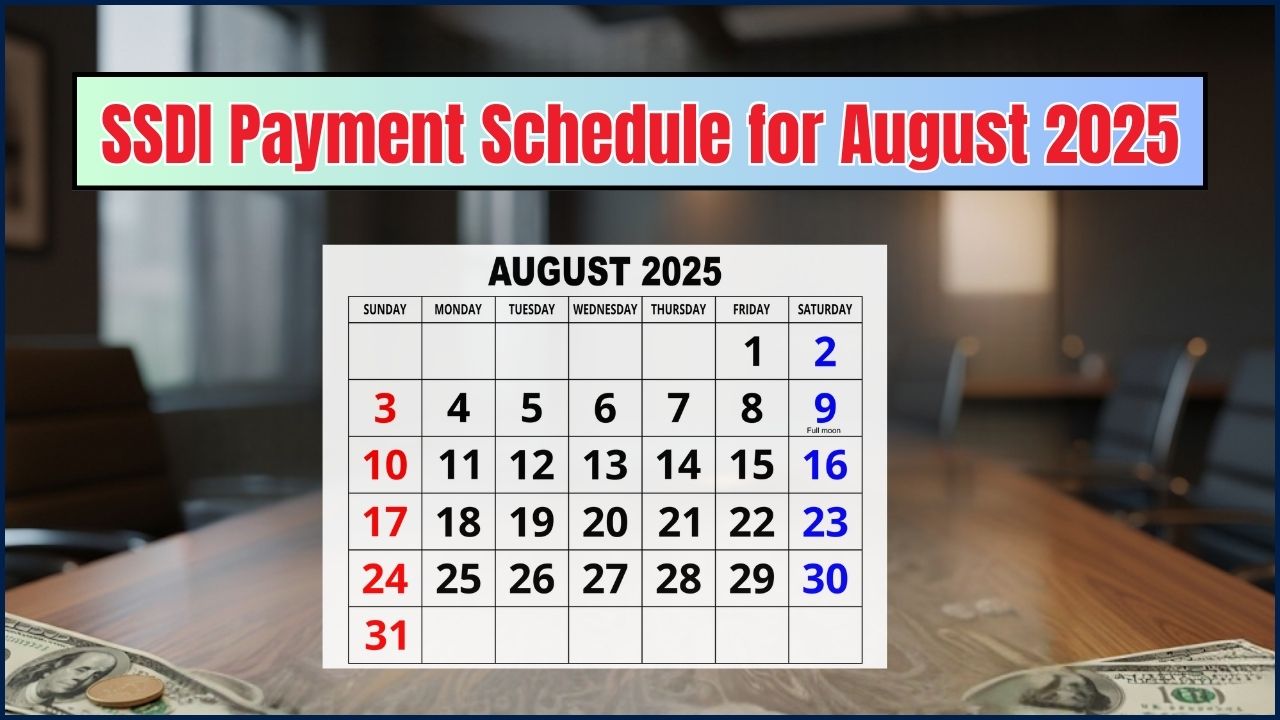 SSDI Payment Schedule for August 2025
