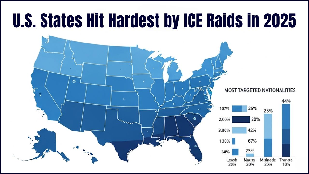 U.S. States Hit Hardest by ICE Raids in 2025